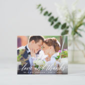 結婚式のカリグラフィー　愛と感謝の写真 ポストカード (スタンド正面)