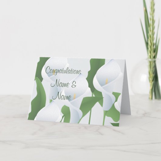 結婚式のカンナ 祝福のグリーティングカード カード (正面)