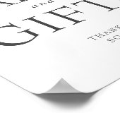 結婚式のカードとギフトのサインほこりっぽい青いフローラ ポスター (角)