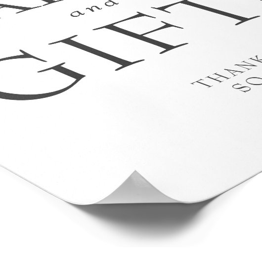 結婚式のカードとギフトのサインほこりっぽい青いフローラ ポスター (角)