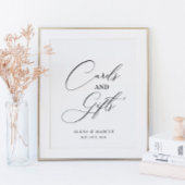 結婚式のカードとギフトのサインモダンー ポスター