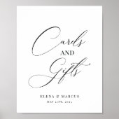 結婚式のカードとギフトのサインモダンー ポスター (正面)