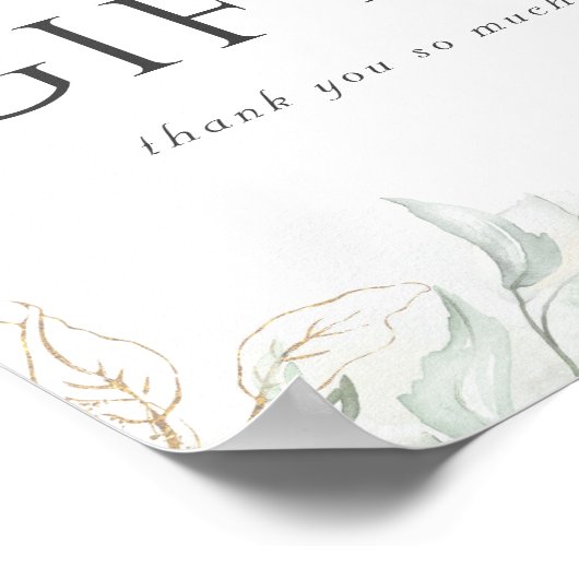 結婚式のカードとギフトのサイン ポスター (角)