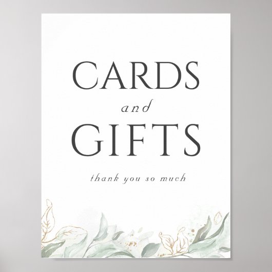 結婚式のカードとギフトのサイン ポスター (正面)