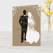 結婚式のカードにベストウィッシュ カード (黄色い花)