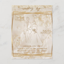 結婚式のカードの招待状 ポストカード