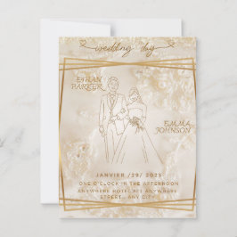 結婚式のカードの招待状 ポストカード