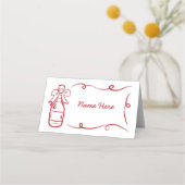 結婚式のカード名お洒落手描き プレイスカード (裏面)