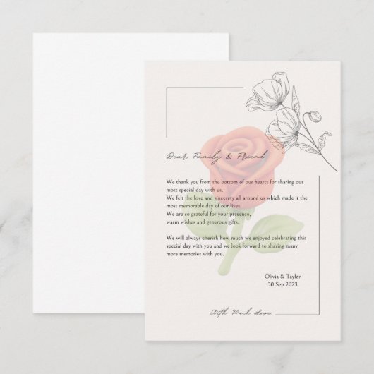 結婚式のカード サンキューカード (正面/裏面)