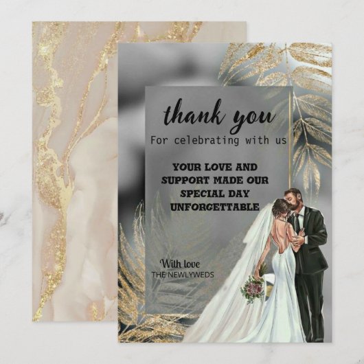 結婚式のカード 招待状 (正面/裏面)