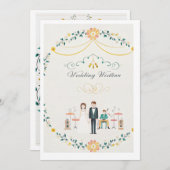 結婚式のカード 招待状 (正面/裏面)