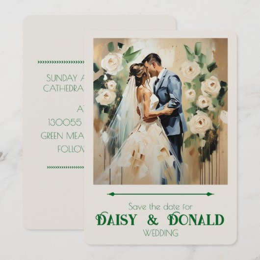 結婚式のカード 招待状 (正面/裏面)