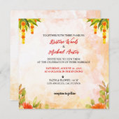 結婚式のカード 水彩 招待状 (正面/裏面)