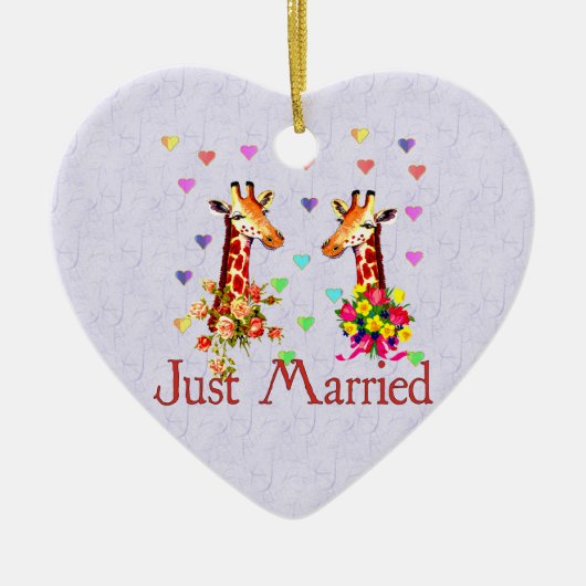 結婚式のキリン セラミックオーナメント (正面)