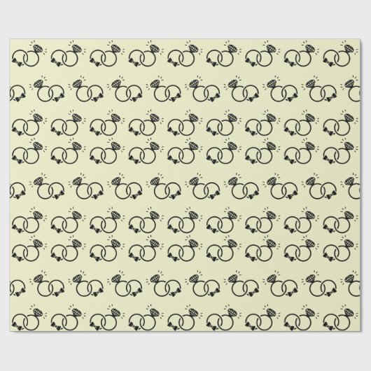 結婚式のギフトに最適なエンゲージメントリングのシームレスデザイン ラッピングペーパー (フラット)