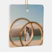 結婚式のクリスマス Mr & Mrs 写真オーナメント セラミックオーナメント (右)