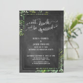 結婚式のグリーンとブラックボード 招待状 (スタンド正面)