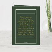 結婚式のグリーンパーソナライズされたサンキューカード サンキューカード (裏面)