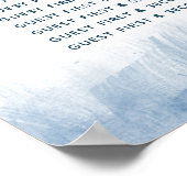 結婚式のグレー青 抽象的なテーブルプラン ポスター (角)