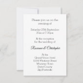 結婚式のケーキデザインと披露宴 招待状 (裏面)