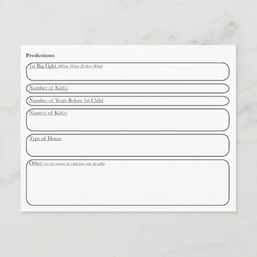 結婚式のゲストはカードに助言します エンクロージャーカード (裏面)
