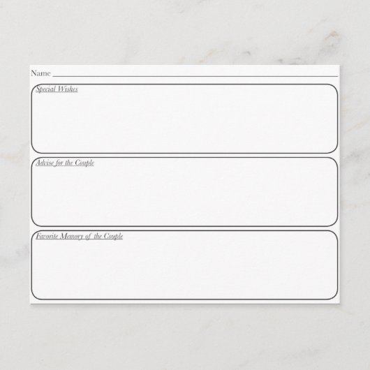 結婚式のゲストはカードに助言します エンクロージャーカード (正面)