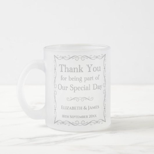 結婚式のゲストへのギフト フロストグラスマグカップ (左)