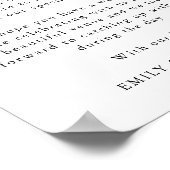 結婚式のゲストへのシンプルな手書きのお礼状 ポスター (角)