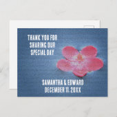 結婚式のゲストへの感謝の花園のピンクの花 ポストカード (正面/裏面)