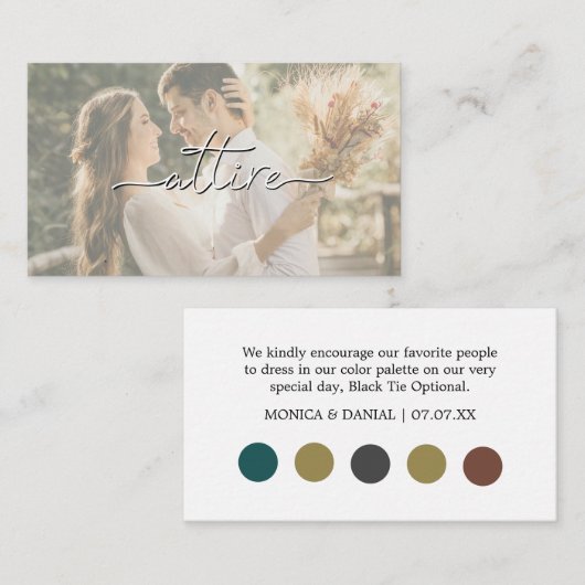 結婚式のゲストドレスコード エンクロージャーカード (正面/裏面)