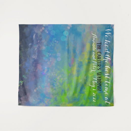 結婚式のゲストフォトの印象派の背景 タペストリー (正面(横))