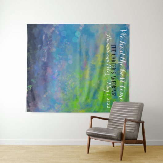 結婚式のゲストフォトの印象派の背景 タペストリー (インサイチュ(横))