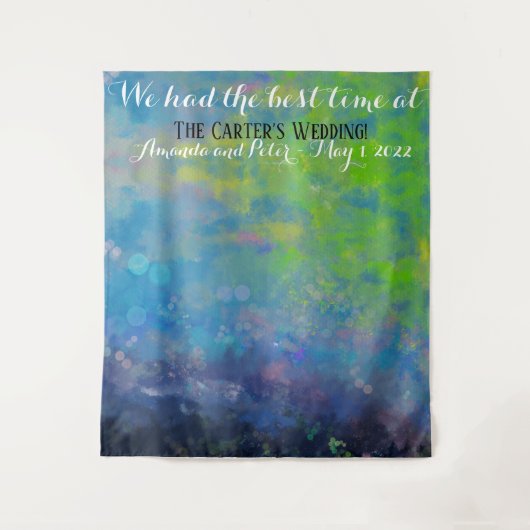 結婚式のゲストフォトの印象派の背景 タペストリー (正面)