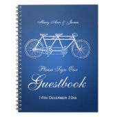 結婚式のゲストブックのタンデムバイクの青 ノートブック (正面)