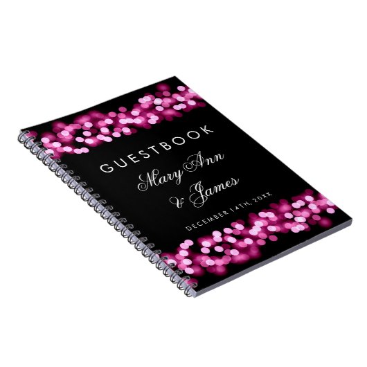 結婚式のゲストブックのピンクのハリウッドの魅力 ノートブック (右側)