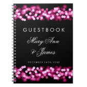 結婚式のゲストブックのピンクのハリウッドの魅力 ノートブック (正面)