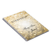 結婚式のゲストブックの金ゴールドのグリッターライト ノートブック (右側)