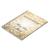 結婚式のゲストブックの金ゴールドのグリッターライト ノートブック (左側)
