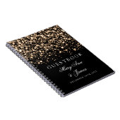 結婚式のゲストブックの金ゴールドの真夜中の魅力 ノートブック (右側)