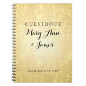結婚式のゲストブックの金ゴールドホイルの一見は紙吹雪を主演します ノートブック (正面)