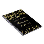 結婚式のゲストブックの金ゴールドホイルの紙吹雪 ノートブック (右側)