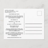 結婚式のゲストリスト縮小のお詫び 現代風 案内ポストカード (裏面)