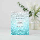 結婚式のゲスト情報ビーチのグラデーションなライト エンクロージャーカード (スタンド正面)