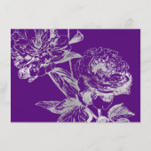 結婚式のゲスト情報花の銀製の紫色 エンクロージャーカード (裏面)
