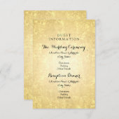 結婚式のゲスト情報金ゴールドホイルは紙吹雪を主演します エンクロージャーカード (正面/裏面)