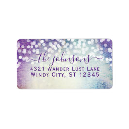 結婚式のコンフェッティ 紫 水色 青 星 ラベル