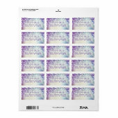 結婚式のコンフェッティ 紫 水色 青 星 ラベル (フルシート)