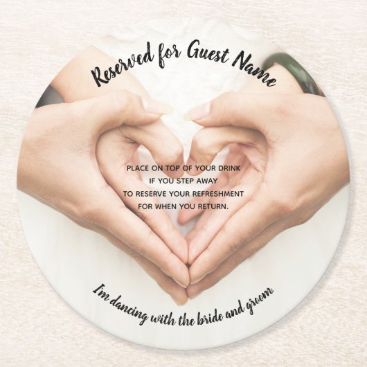 結婚式のコースター-私の飲み物を取らないで下さい ラウンドペーパーコースター (正面)
