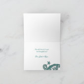 結婚式のサンキューカードのビーチのタツノオトシゴのヴィンテージ サンキューカード (内部)