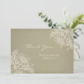 結婚式のサンキューカードのヴィンテージの花柄 サンキューカード (スタンド正面)